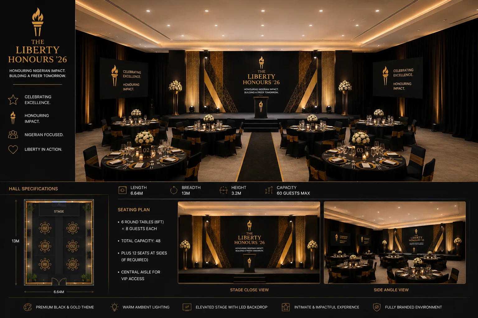 Concept design for The Liberty Honours ceremony hall